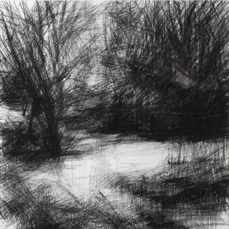 fusain-pierrenoire_30x30_2020 Corinne Kramer, "Sans titre", 2020, fusain et pierre noire, 30 x 30 cm