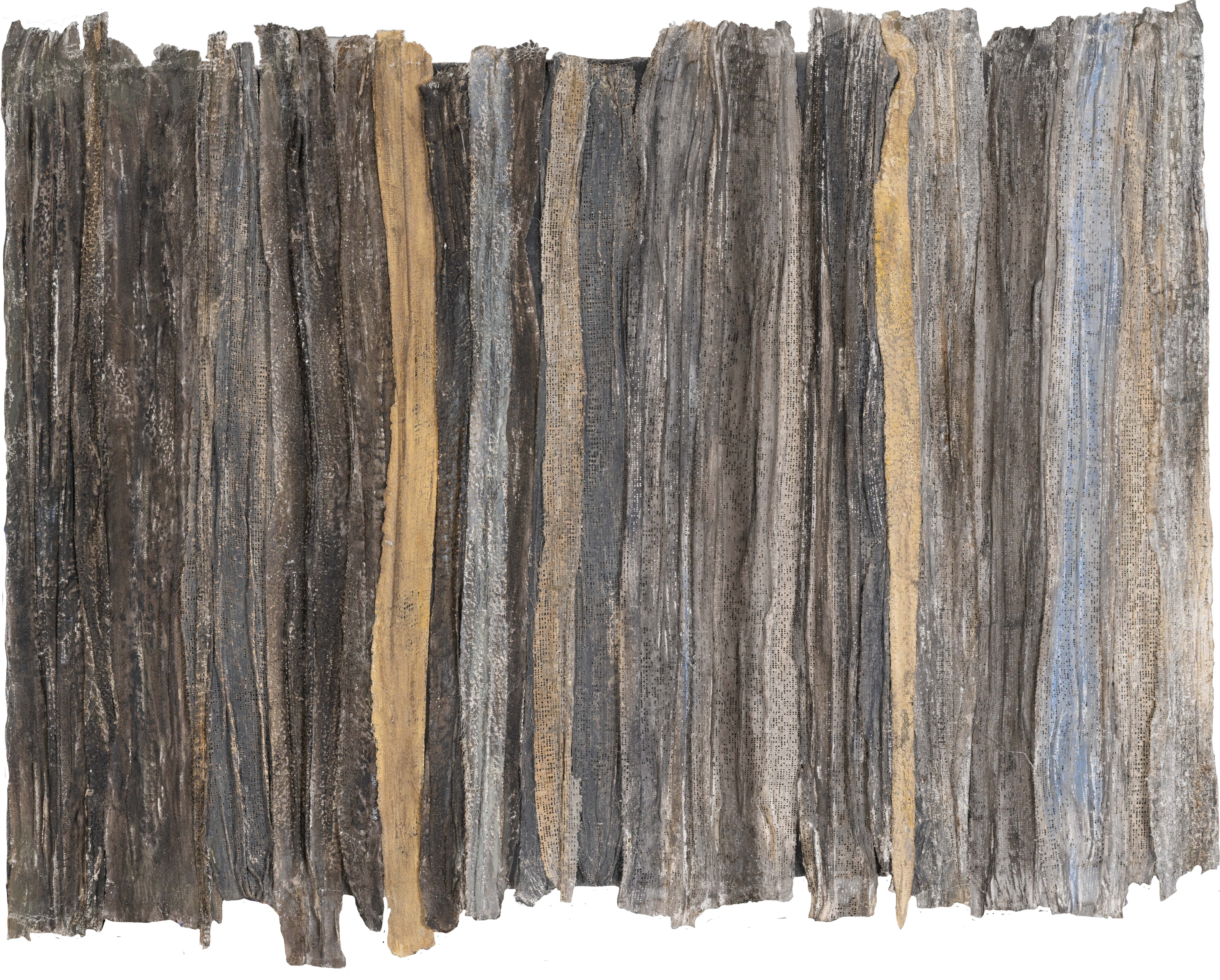 Fati KHOSROSHAHI, "sans titre", 2019, plâtre et acrylique sur bois, 55 x 80 cm (série Errances)