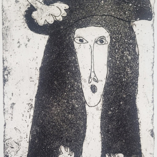OYEX Jacqueline, "Jeune fille à la fleur blanche", aquatinte, 1963.
