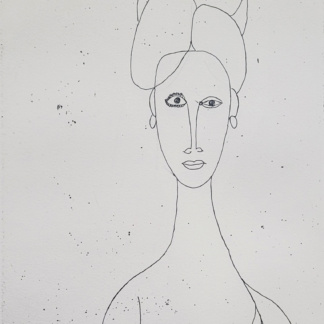 OYEX Jacqueline, "Jeune femme aux traits", aquatinte, 1973.