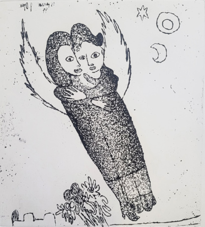 OYEX Jacqueline, "Anges", aquatinte, 1977.