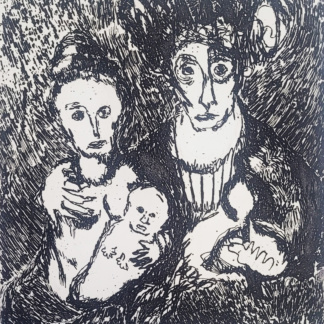 OYEX Jacqueline, "Famille, le Roi", aquatinte, 1965.