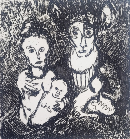 OYEX Jacqueline, "Famille, le Roi", aquatinte, 1965.