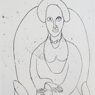 OYEX Jacqueline, "Femme au fauteuil", aquatinte, 1974.