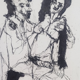 OYEX Jacqueline, "Couple petit (Mlle Diserens)", aquatinte, 1957.