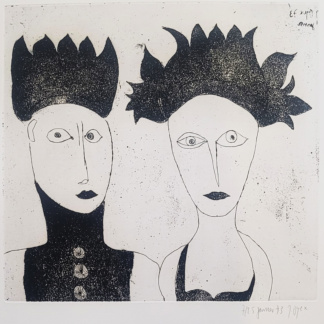 OYEX Jacqueline, "sans titre", aquatinte, 1973.