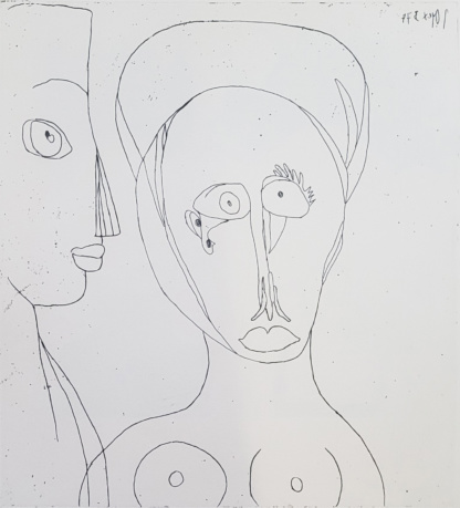 OYEX Jacqueline, "sans titre", aquatinte, 1974.