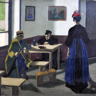 BORGEAUD Marius, "La visiteuse", huile sur toile, 1920.