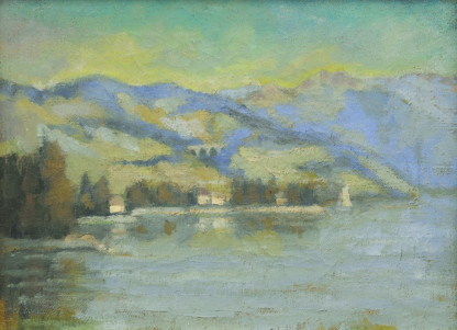 BOSSHARD Rodolphe-Théophile, "Viaduct de Belmont", huile sur toile, sans date.