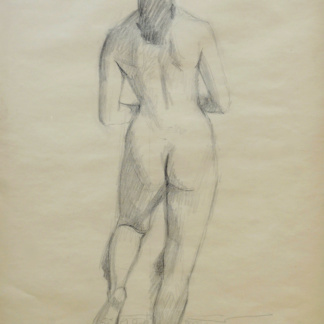 CHAVAZ Albert, "Nu de dos", crayon sur papier, 1950.