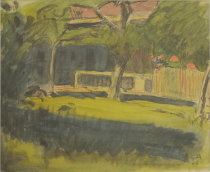 AMIET Cuno, "sans titre", aquarelle sur papier, 1946