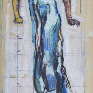 HODLER Ferdinand, "Étude de femme", dessin aux carreaux sur papier, sans date.