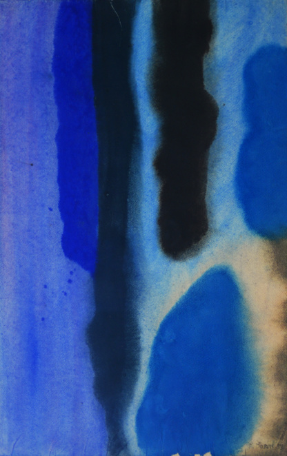 DUBUIS Fernand, "Composition", aquarelle sur papier, 1958.