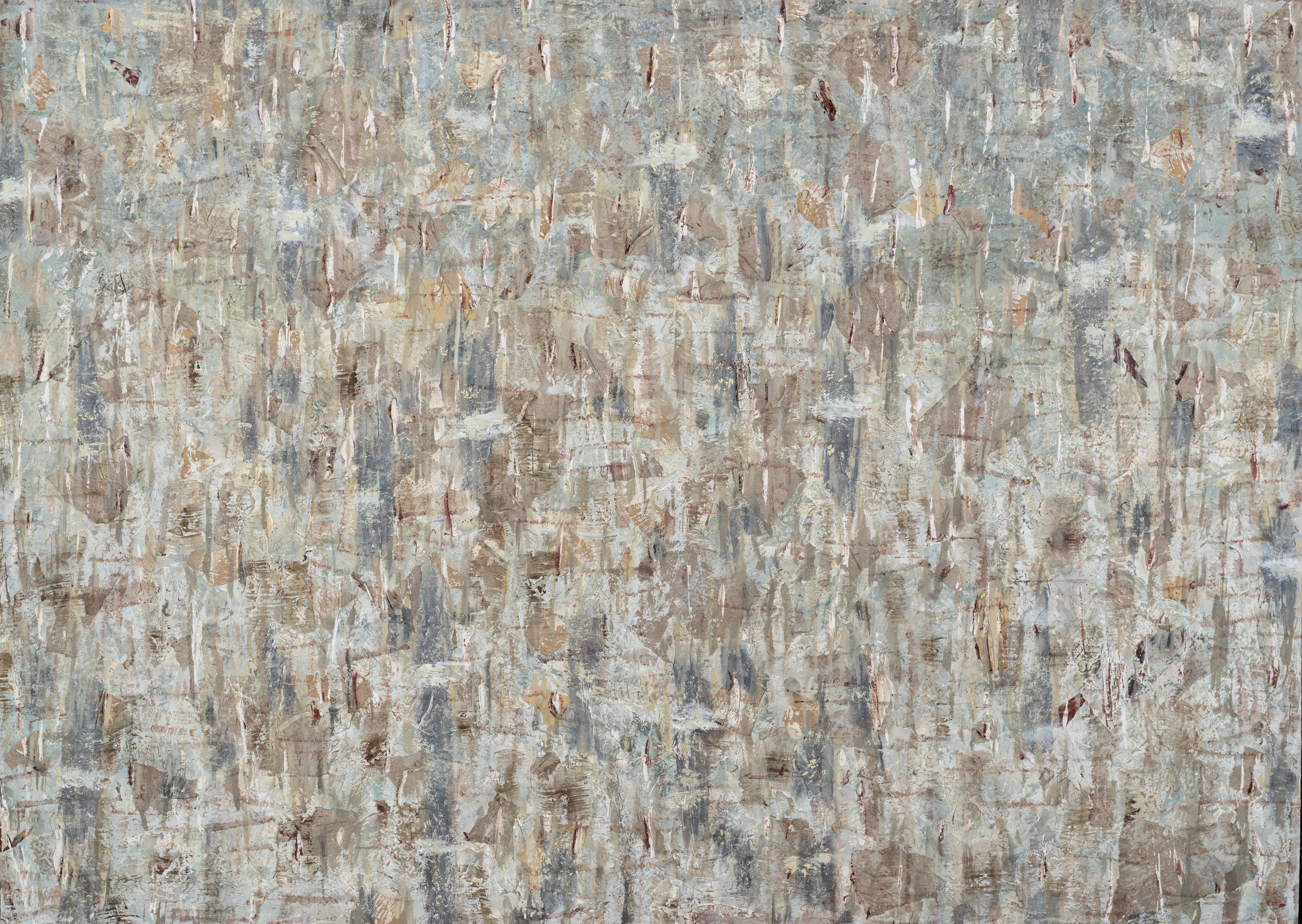 Fati KHOSROSHAHI, "Le cœur ne sait plus - Automne", 2024, technique mixte sur bois, 112 x 157 cm (série Traces - Le Cœur ne Sait Plus)