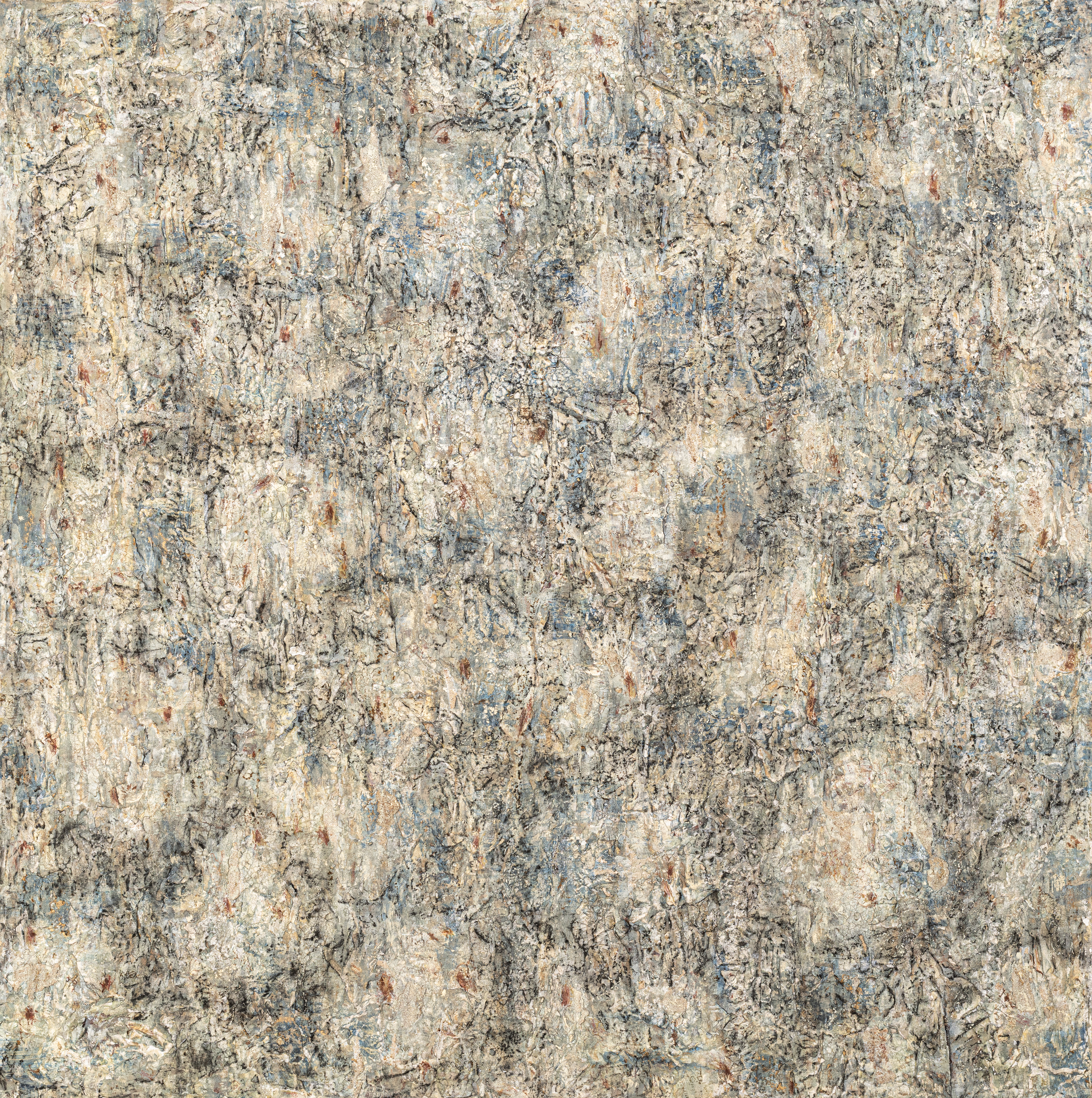 Fati KHOSROSHAHI, "sans titre", 2024, technique mixte sur toile, 100 x 100 cm (série Phénixes)