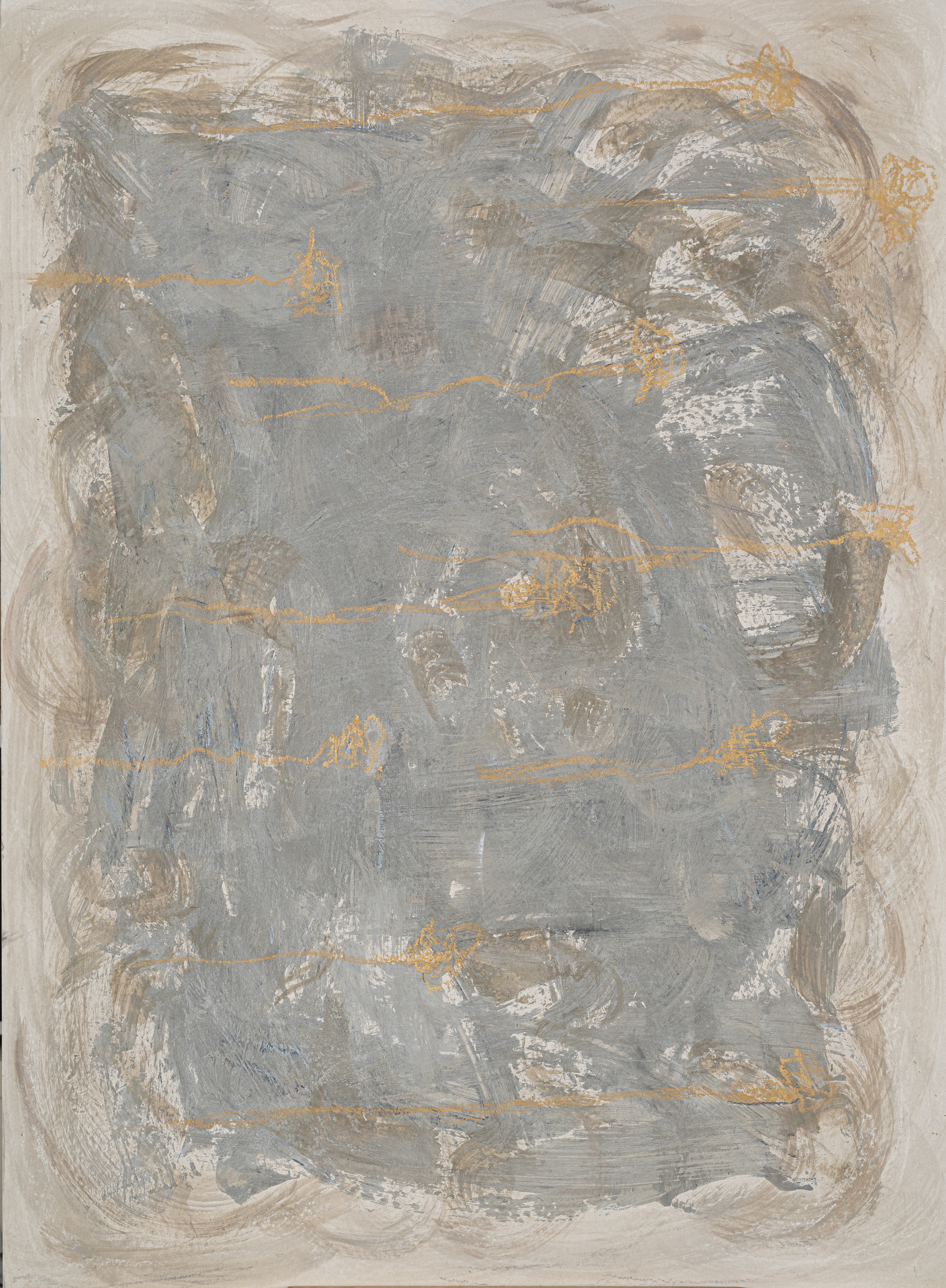 Fati KHOSROSHAHI, "sans titre", 2017, acrylique et pastel sur carton, 80 x 110 cm (série Les chants des regrets)