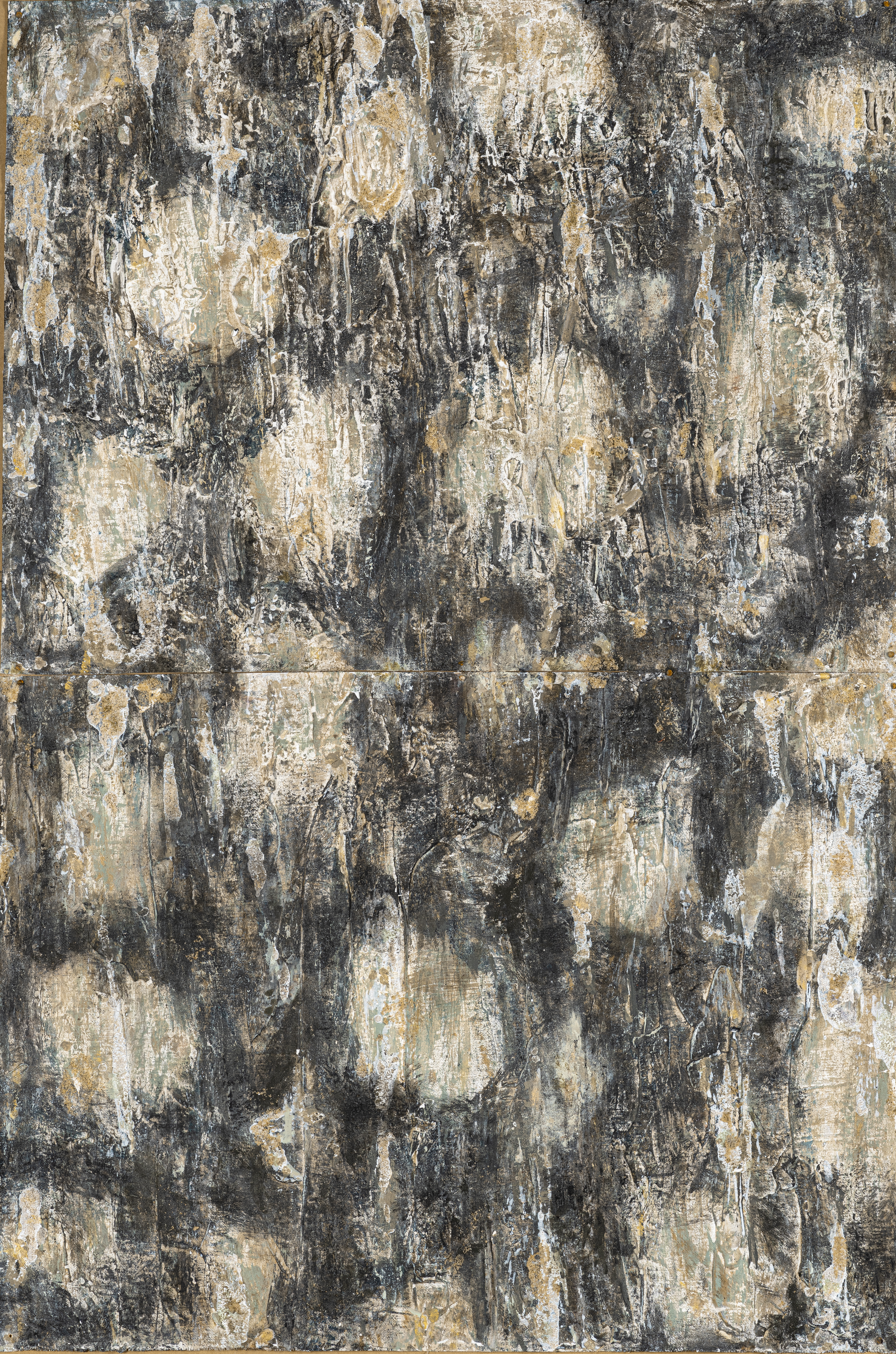 Fati KHOSROSHAHI, "Cambridge", 2020, technique mixte sur toile, diptyque, deux fois 45 x 60 cm (série Phénixes)