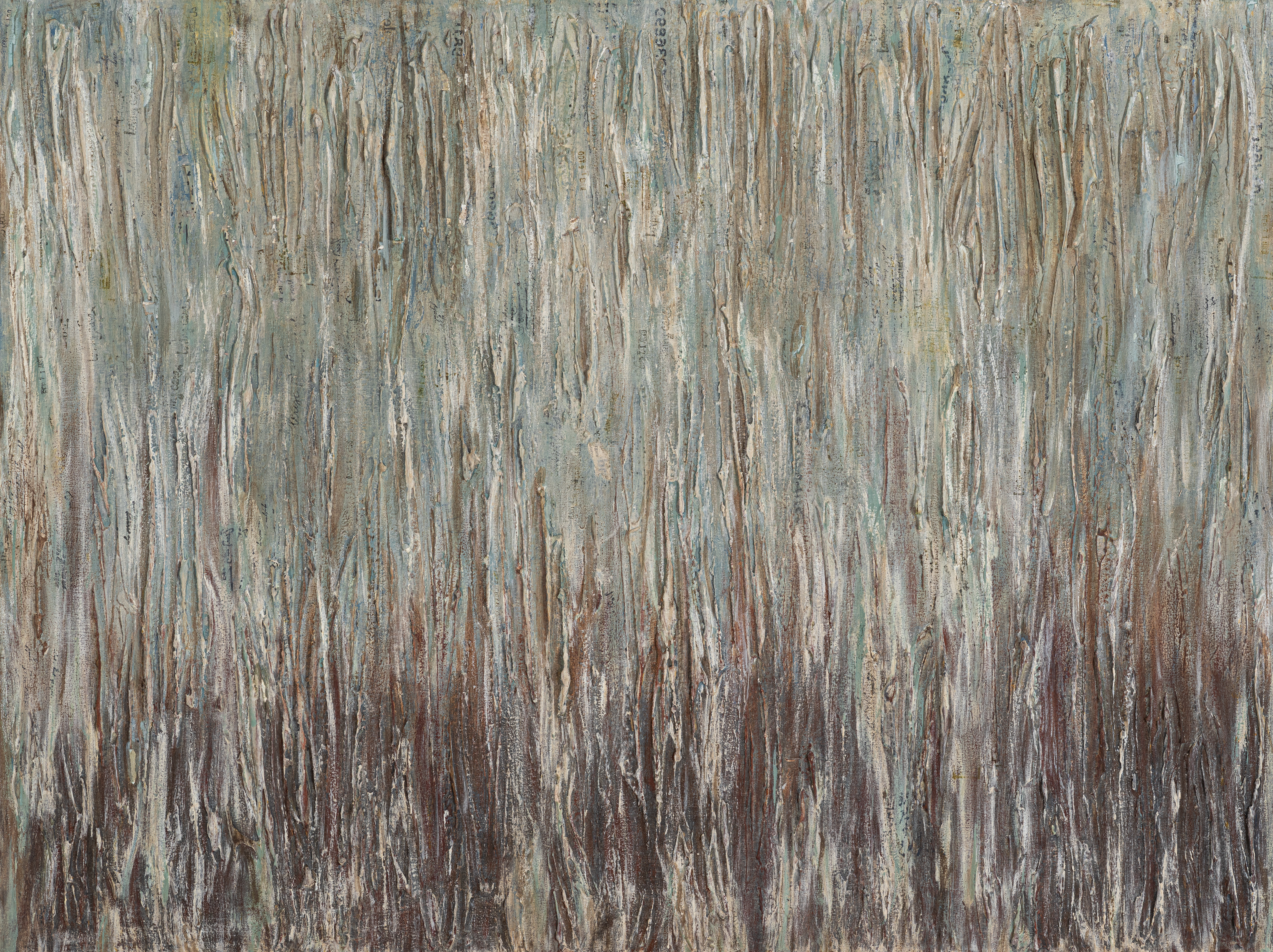 Fati KHOSROSHAHI, "Breach", 2021, technique mixte sur toile, 60 x 80 cm (série Errances)