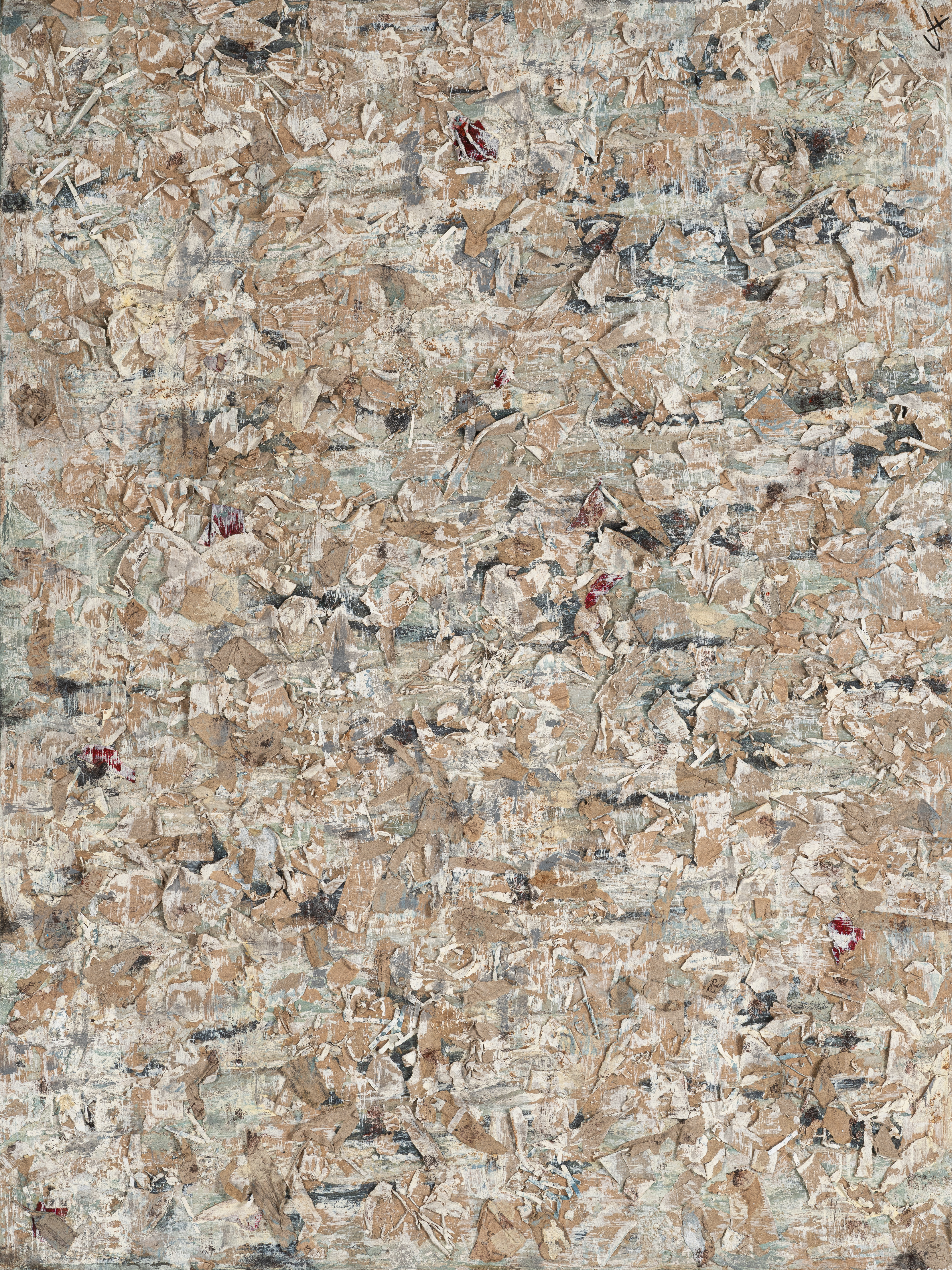 Fati KHOSROSHAHI, "Chercher la lumière n° 3", 2023, collage et technique mixte sur toile, 60 x 80 cm (série De Quoi Rêvent les Anges)