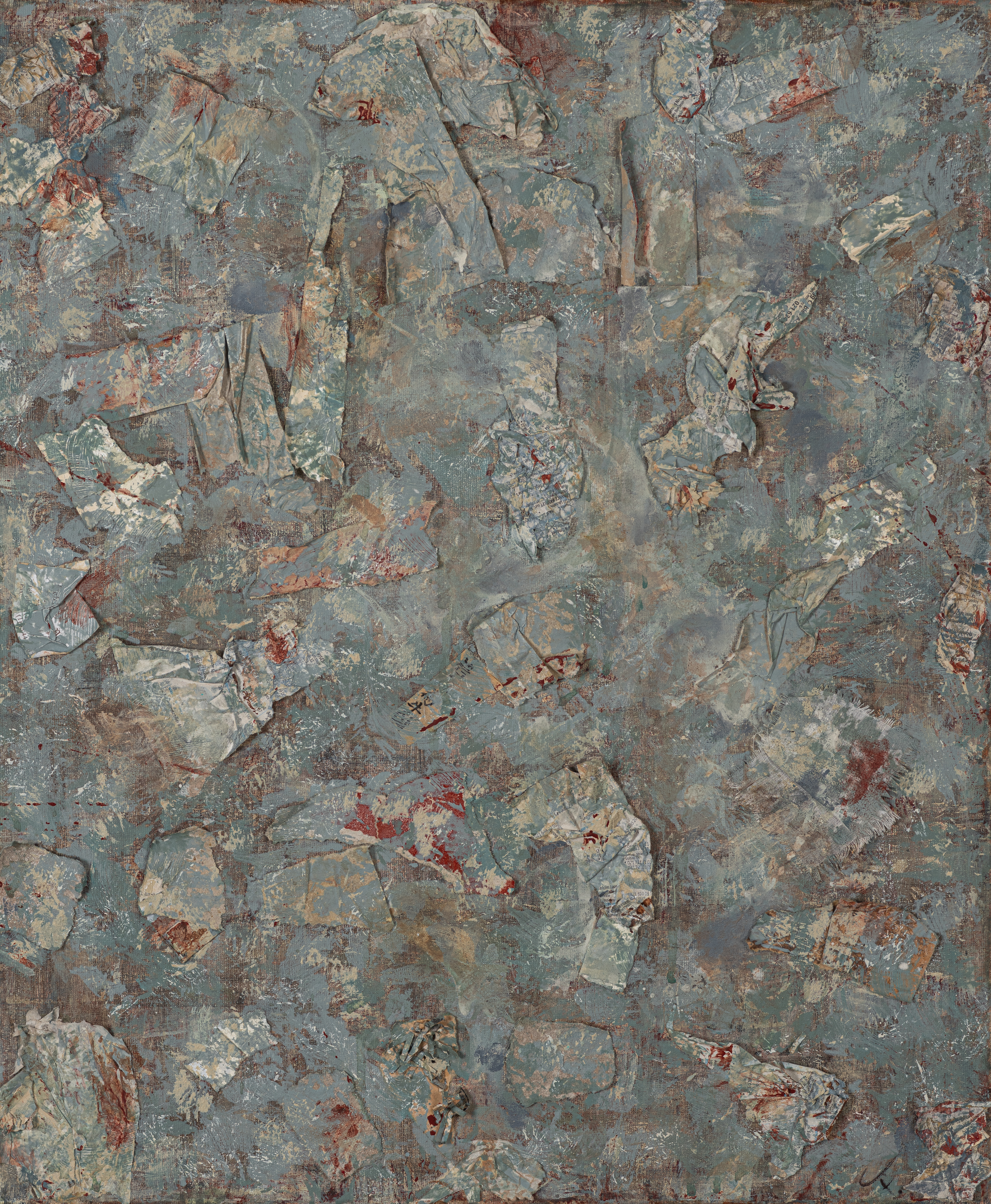 Fati KHOSROSHAHI, "Dark Angels", 2023, collage et technique mixte sur toile, 50 x 60 cm (série De Quoi Rêvent les Anges)