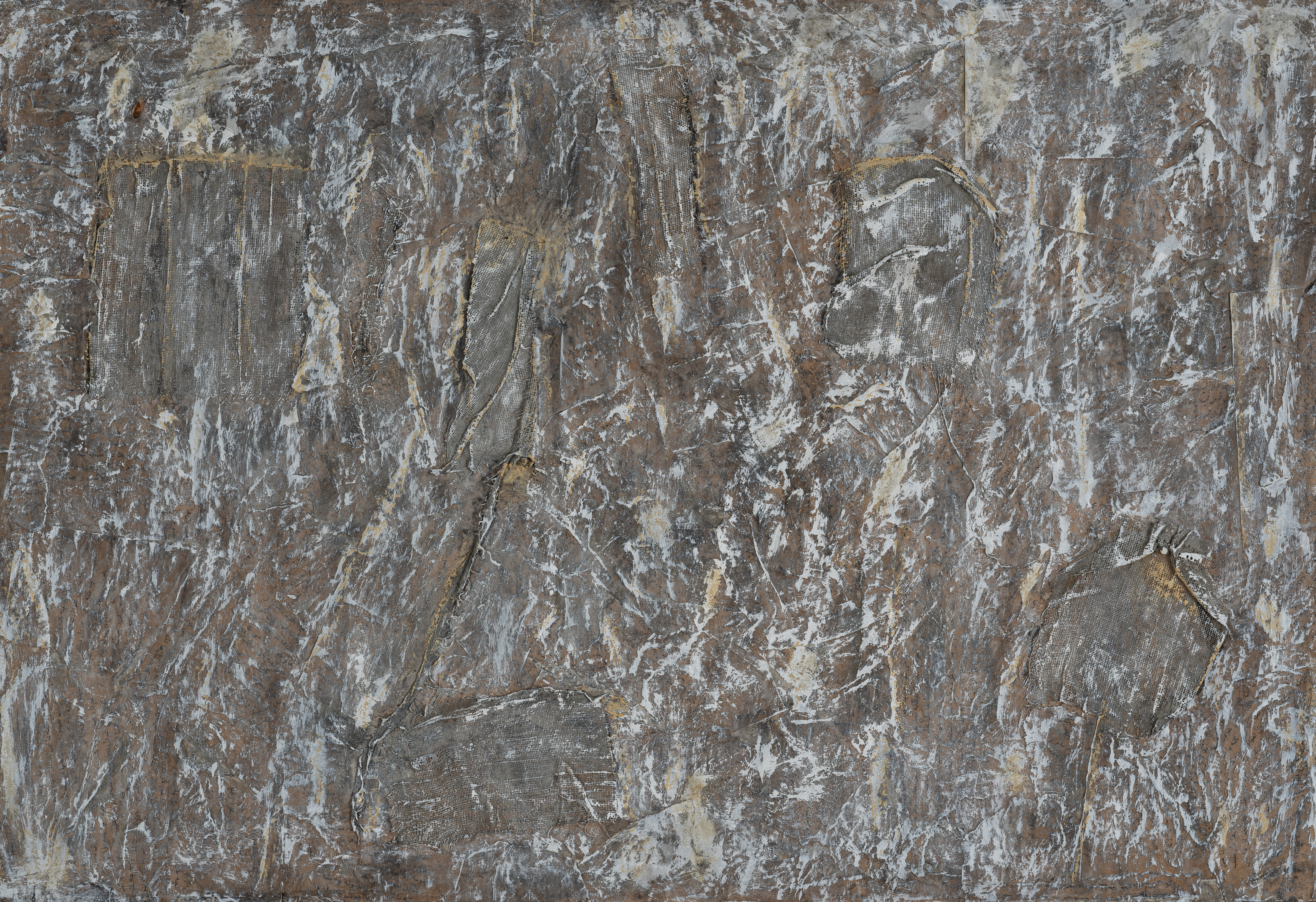 Fati KHOSROSHAHI, "Memories n° 4", 2017, technique mixte sur bois, 55 x 80 cm (série Traces - Le Cœur ne Sait Plus)