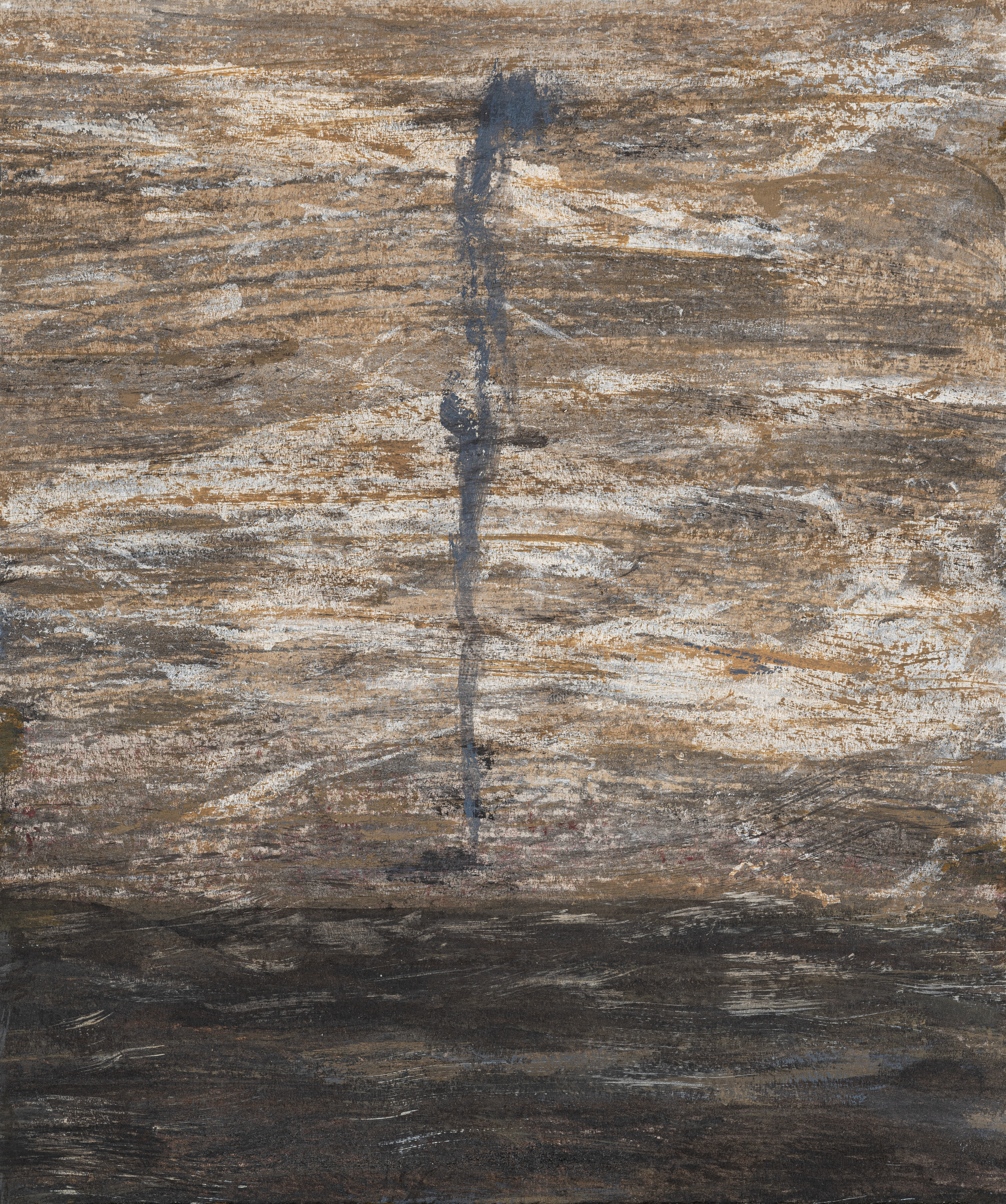 Fati KHOSROSHAHI, "Lamentations n° 11", 2024, acrylique et pastel sur carton, 36 x 43 cm (série Les chants des regrets)