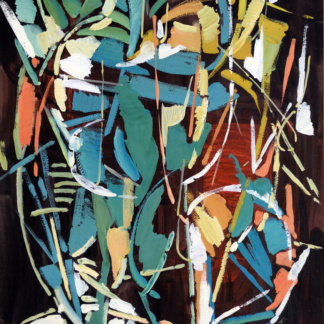 LANSKOY André, "Abstraction", technique mixte sur toile, sans date.