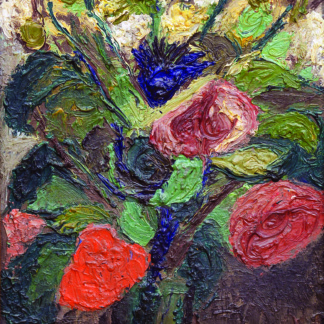 LANSKOY André, "Bouquet de fleurs", huile sur panneau, sans date.