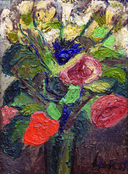 LANSKOY André, "Bouquet de fleurs", huile sur panneau, sans date.