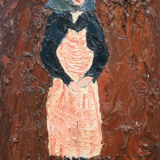 OYEX Jacqueline, "Femme au tablier rose", huile sur toile, 1963.