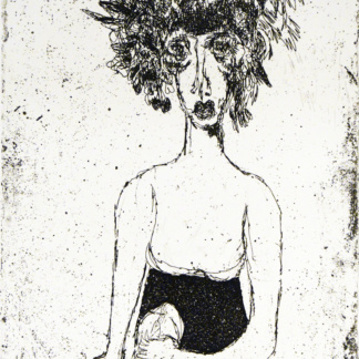 OYEX Jacqueline, "Jeune fille à la fleur", aquatinte, 1964.