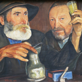 BIÉLER Ernest, "Le bon vin", tempera sur panneau, 1944.