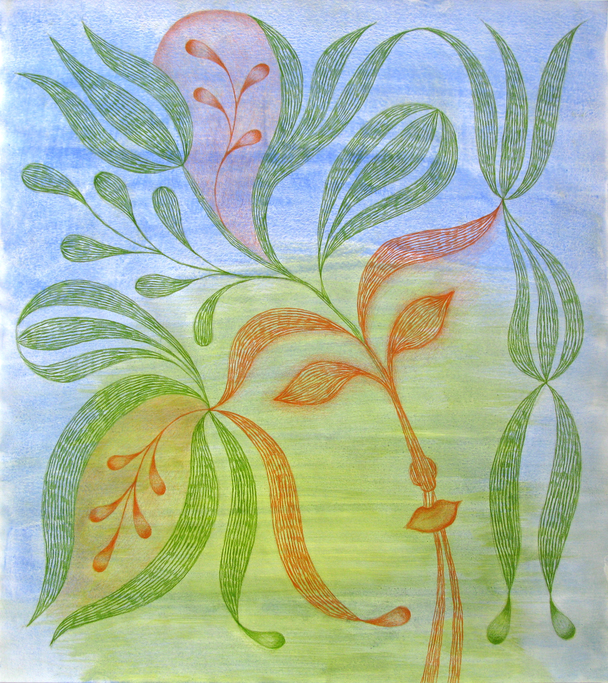 ISPERIAN, "A l’avenue Longemale 1", 2024, crayon sur peinture acrylique, 71 x 63 cm