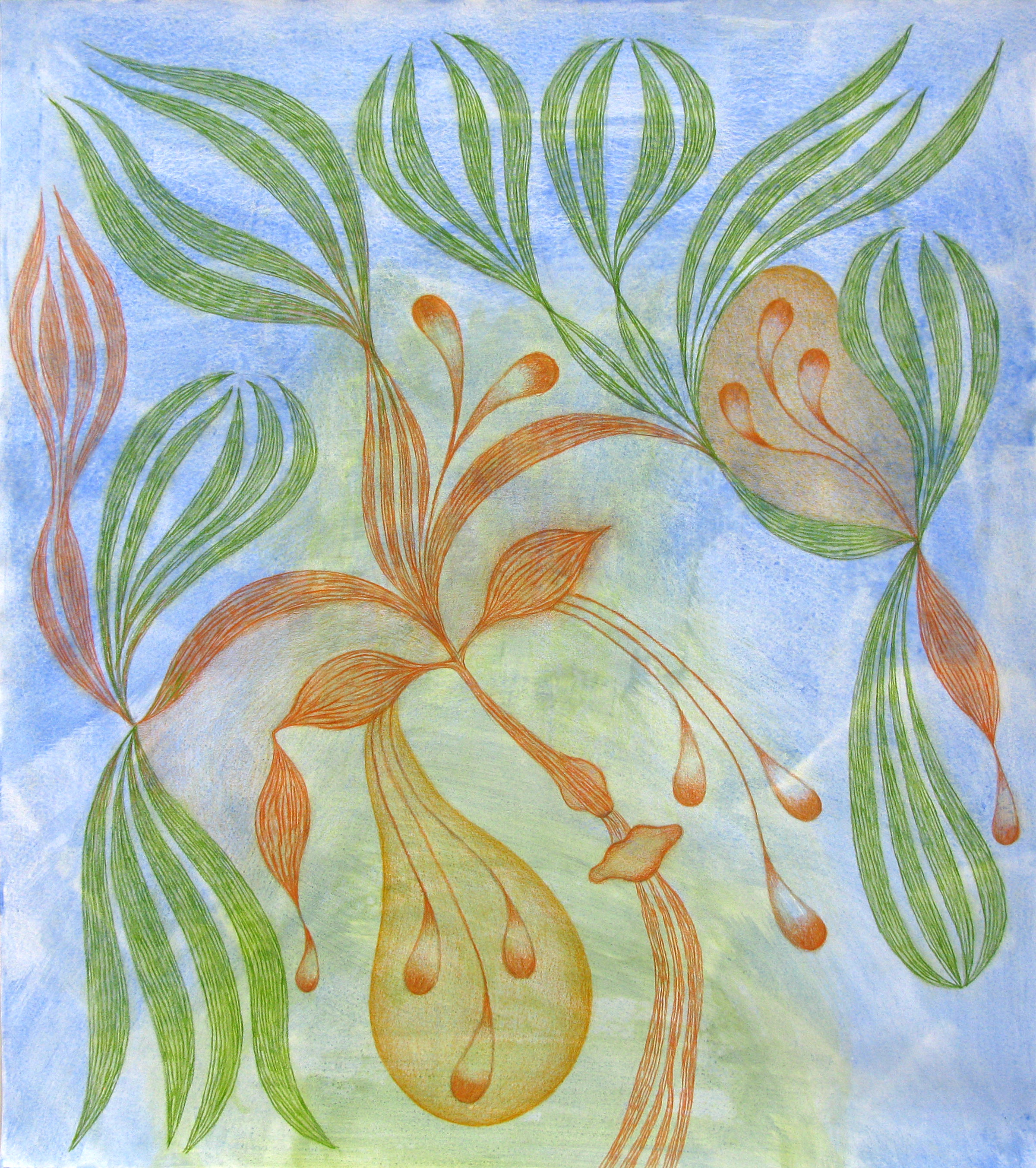 ISPERIAN, "À l’avenue Longemale 2", 2024, crayon sur peinture acrylique, 72 x 63.5 cm