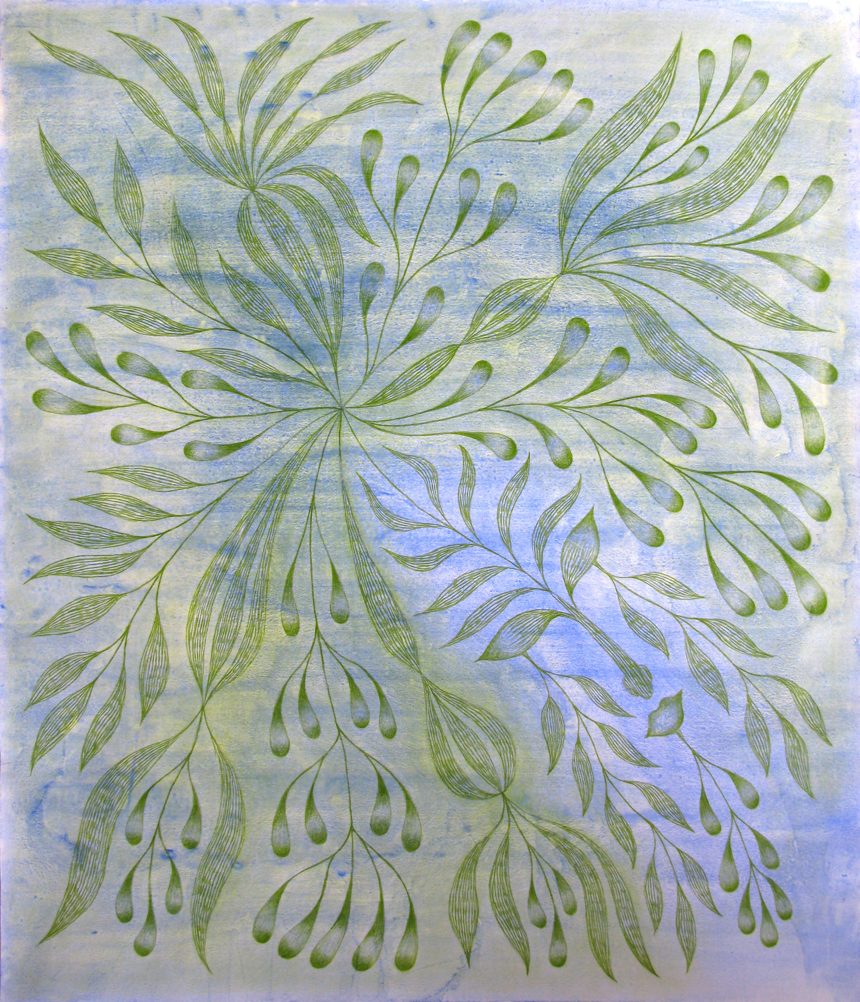 ISPERIAN, "À l’avenue Longemale 3", 2024, crayon sur peinture acrylique, 96 x 82.5 cm