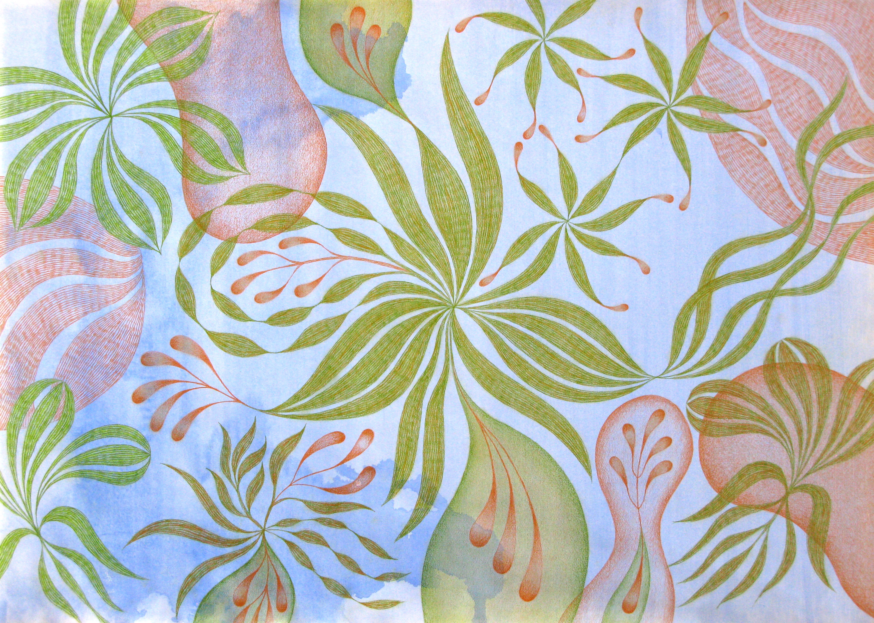 ISPERIAN, "Au chemin Eugène-Grasset 2", 2025, crayon sur peinture acrylique, 77 x 180.5 cm