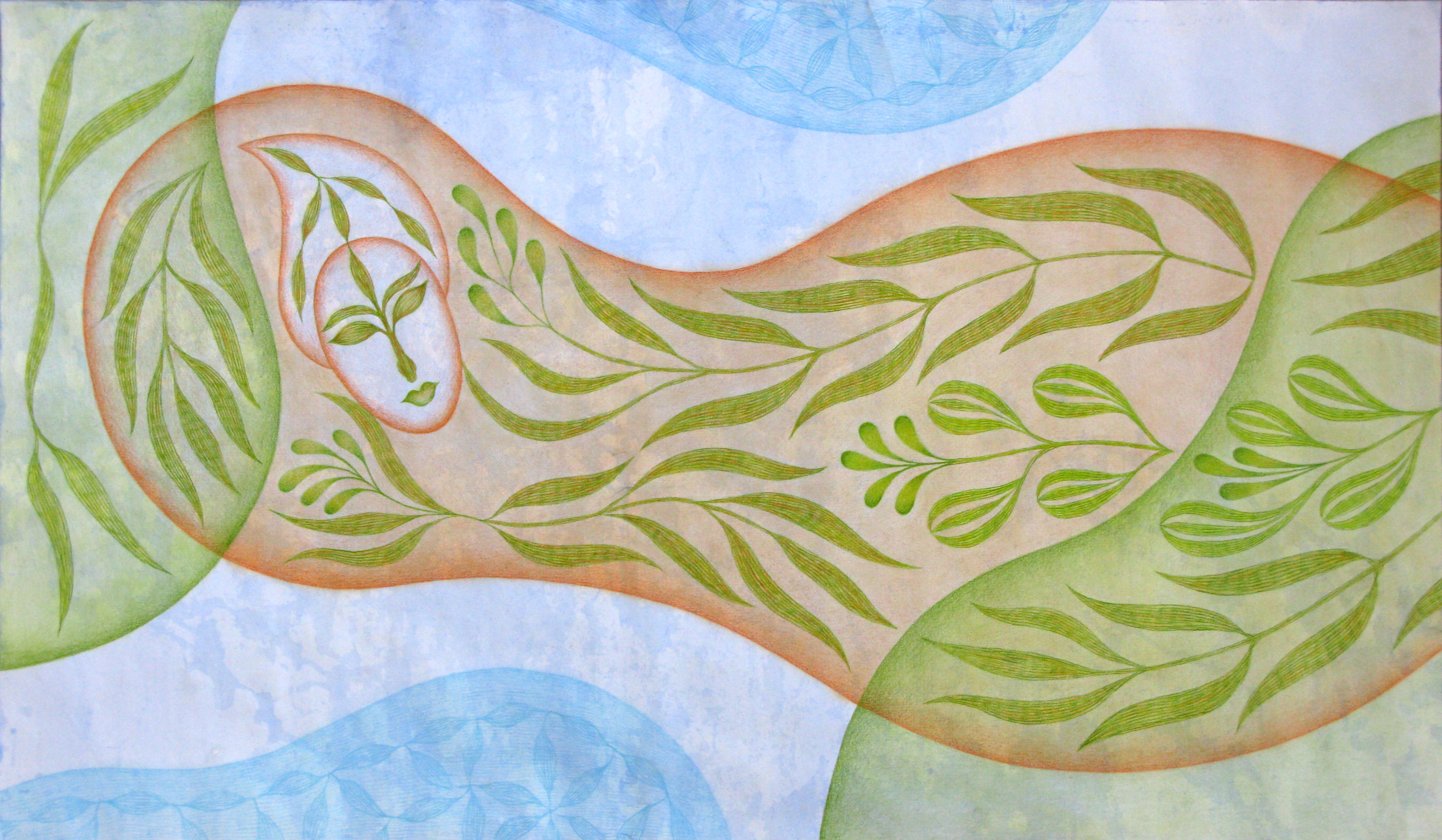 ISPERIAN, "Au chemin Eugène-Grasset 3", 2025, crayon sur peinture acrylique, 74 x 127.5 cm