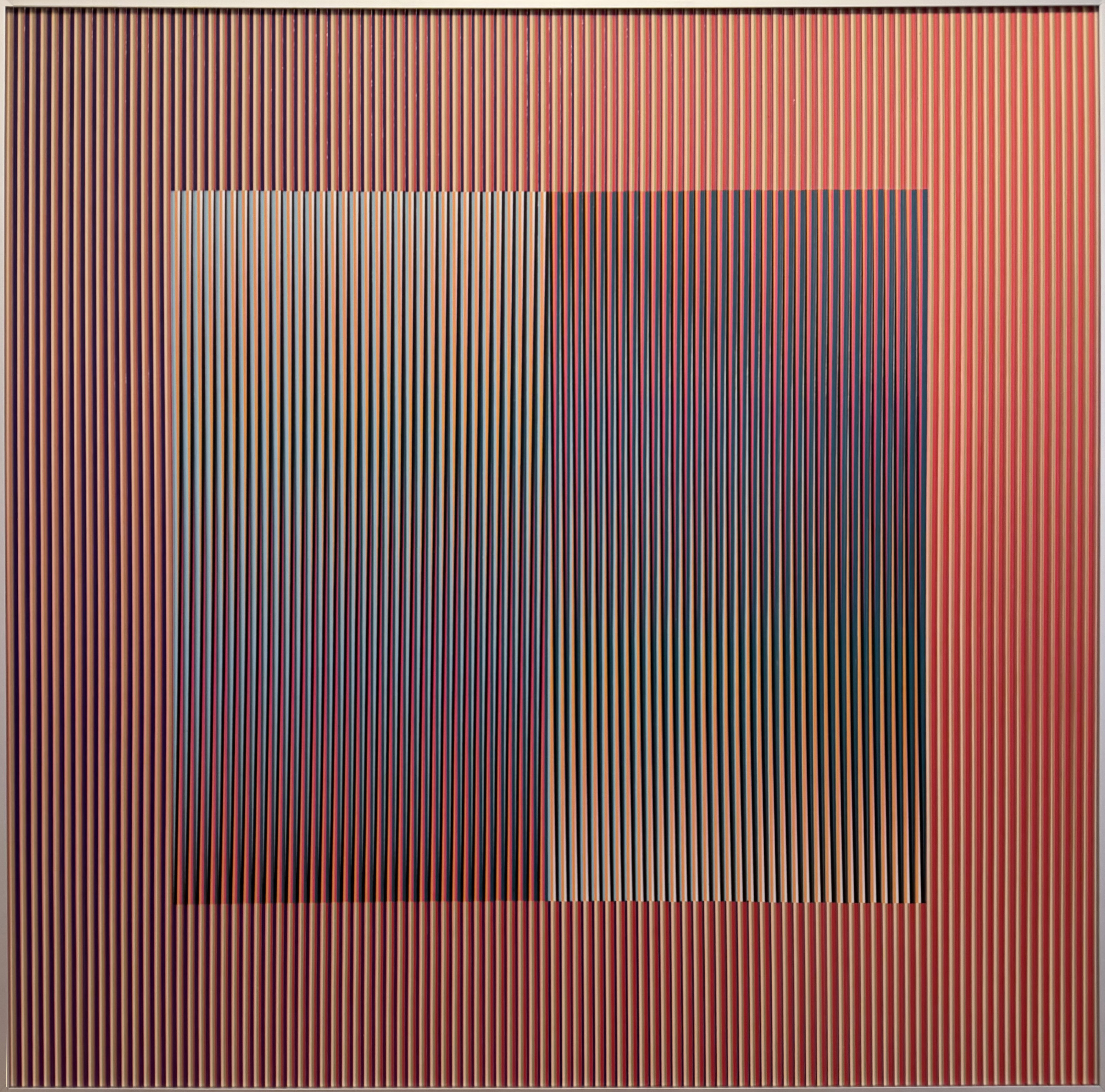 Alain HAERRI, «Sans titre», 2025, technique mixte sur aluminium, 104 x 104 cm