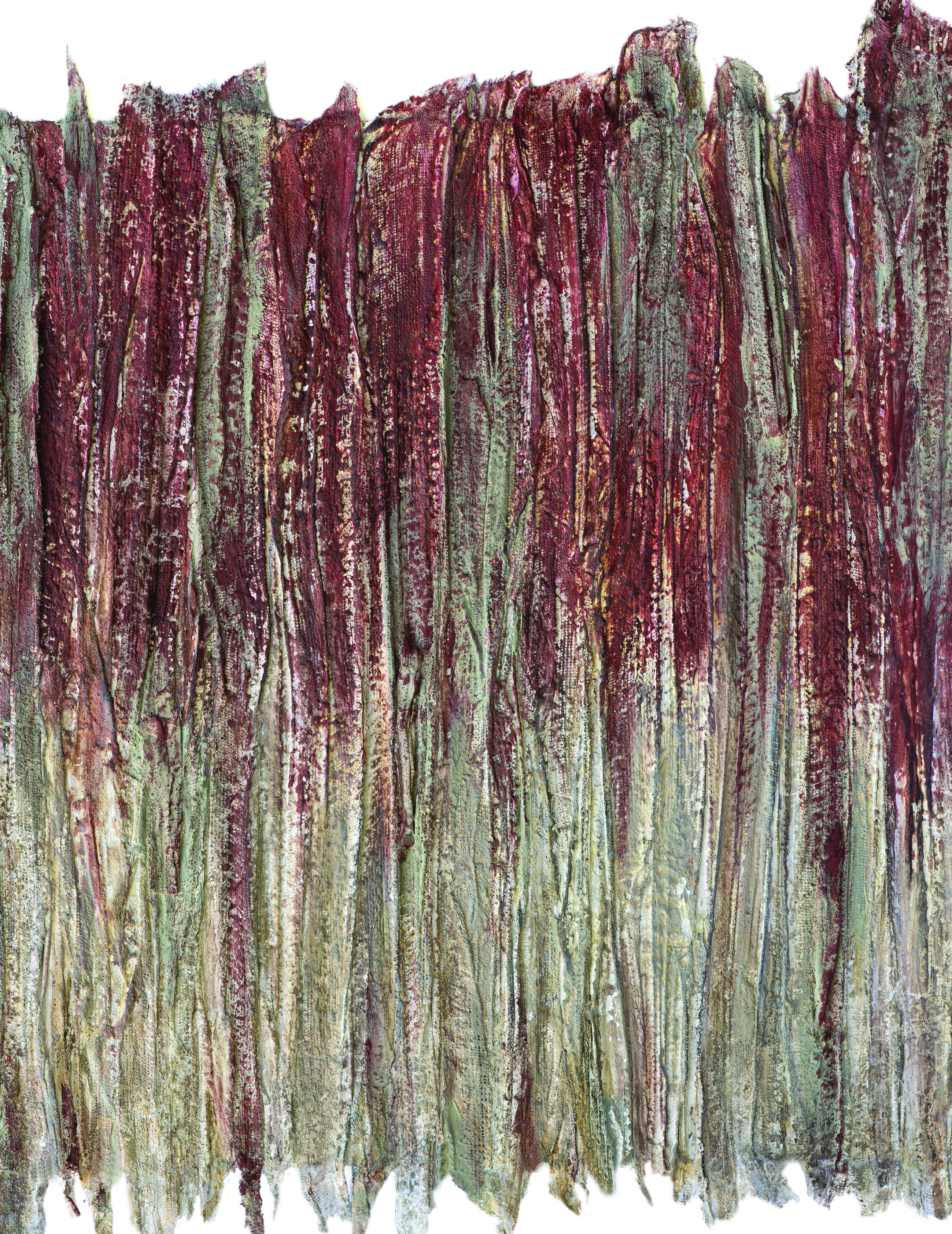 Fati KHOSROSHAHI, "The Last Wave", 2024, techniques mixtes sur bois, 55 x 80 cm (série Errance)