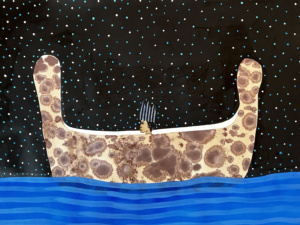 Francisco Sepúlveda, "Voyage initiatique", 2025, technique mixte sur papier, 65 x 80 cm