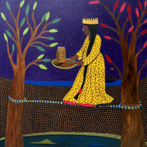 Francisco Sepúlveda, "La maison d'or", 2025, acrylique sur lin, 120 x 120 cm