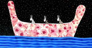 Francisco Sepúlveda, "Voyage initiatique", 2025, technique mixte sur papier, 55 x 90 cm