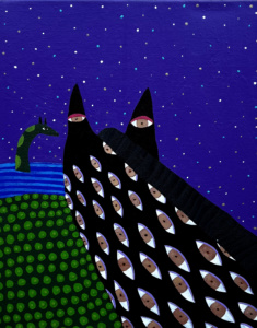 Francisco Sepúlveda, "Une nuit au löch Ness", 2025, acrylique sur lin, 38 x 31cm