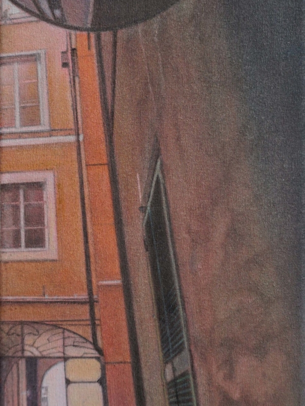Atsuko Sasaki, "L'Exit", 2020, huile sur toile, 46 x 16 cm