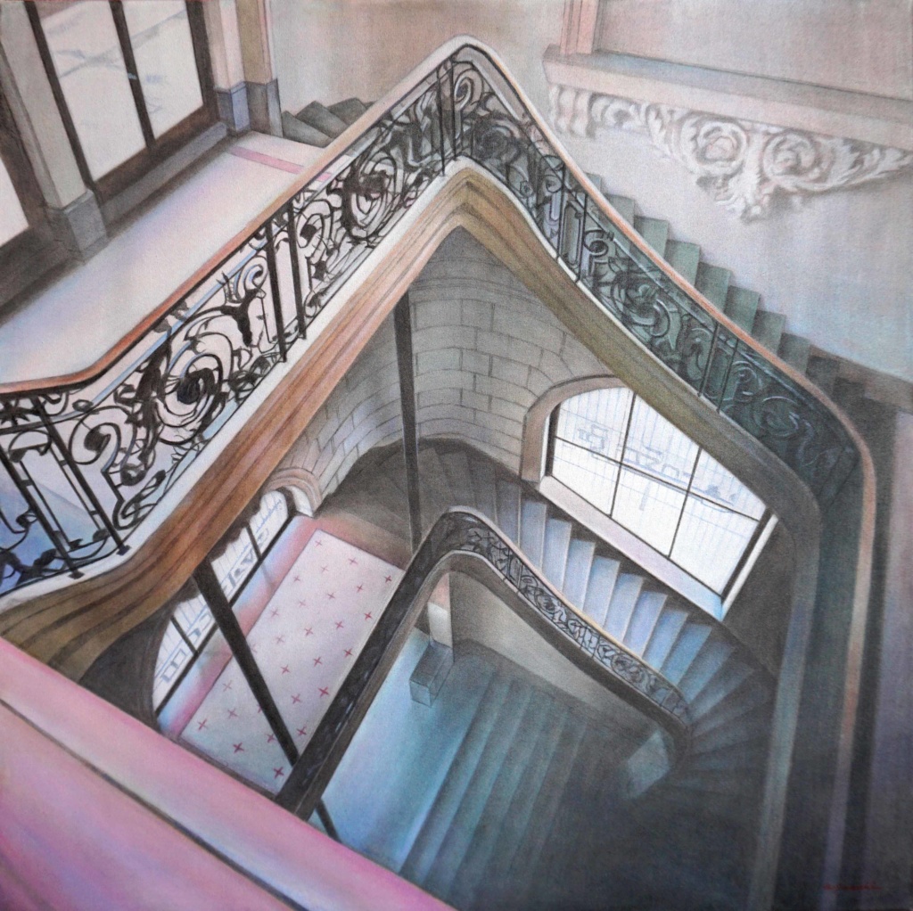 Atsuko Sasaki, "Valse", 2025, huile sur toile, 75 x 75 cm