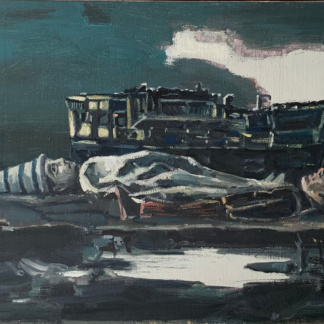 Marc-Antoine FEHR, «Pierrot et le roi Midas au pieds du bateu», 2010