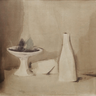 Gérad de PALÉZIEUX, «Nature morte (pot et bouteille)»