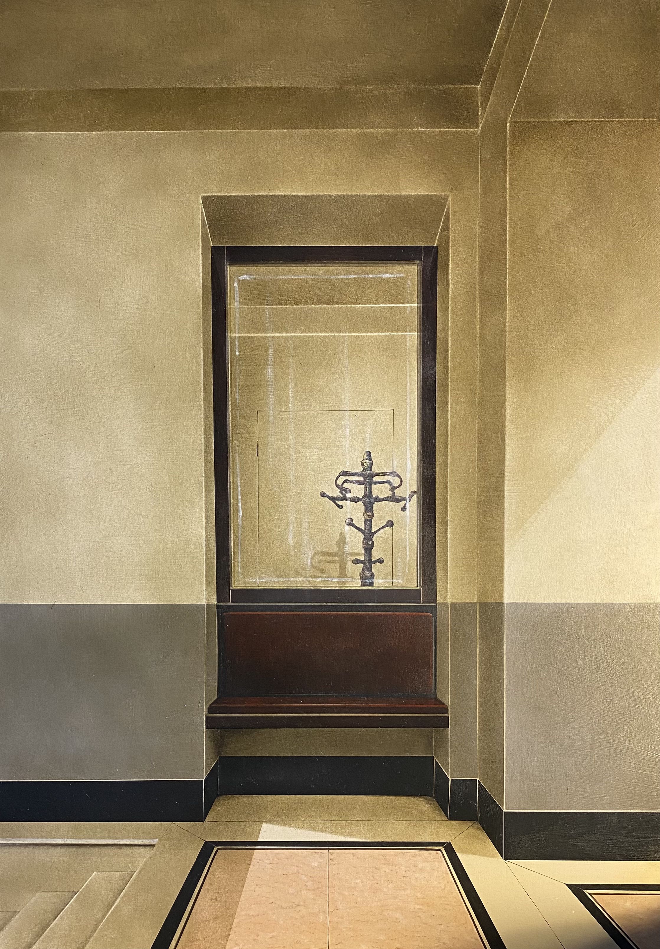 Arduino CANTÀFORA, "L'ora, il tempo che fu" (L'heure, le temps qui fut), 2026, Vinylique et huile sur bois, 70 x 50 cm